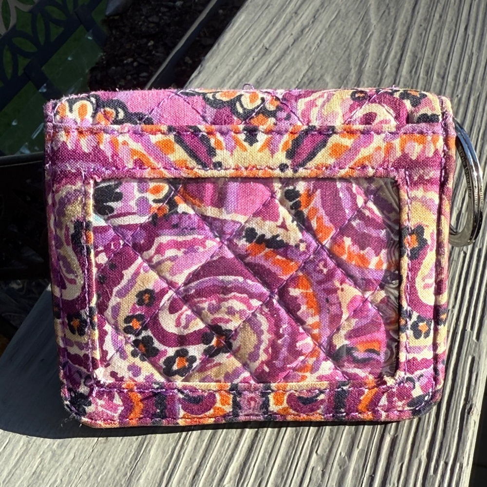 Vera Bradley “Stained Glass ” Zip Around Wallet/Coin Holder/Keychain (EUC)